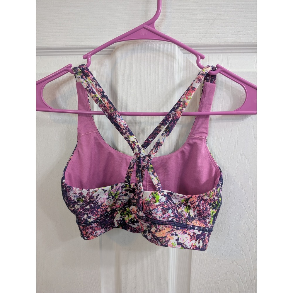 Lululemon Energy Bra Women Multi Color Seawheeze Strappy Back RARE - Size 6 - Picture 2 of 5